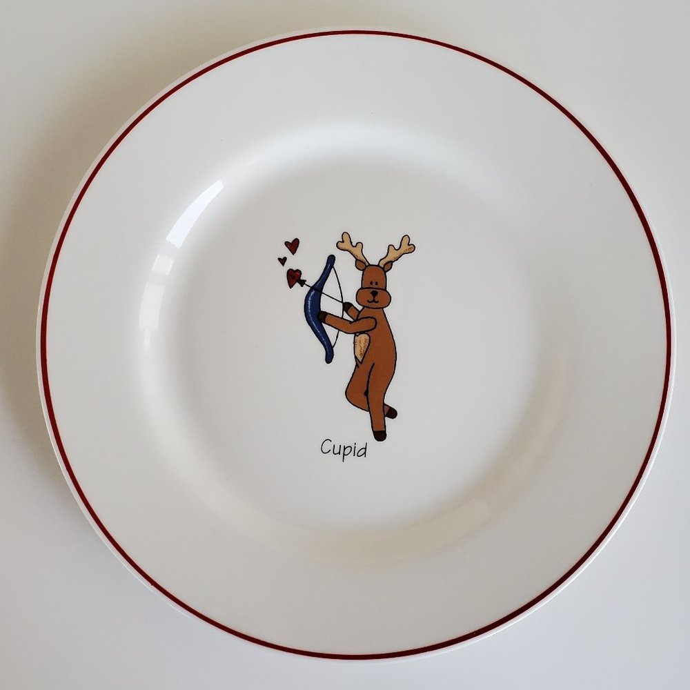 LTD Commodities CUPID Santa's Reindeer Salad Dessert Snack Plate Replacement